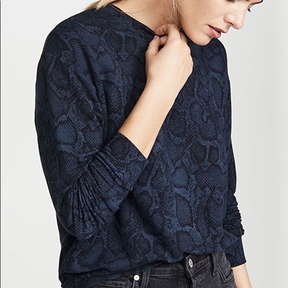 SUNDRY Python Crop Blouson Sweatshirt Medium - Picture 3 of 8